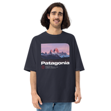 Navy / S Monte Fitz Roy, Patagonia Front Unisex Oversized Dark T-Shirt by Design Express