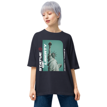 Navy / S Statue of Liberty Front Unisex Oversized T-Shirt by Design Express