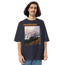 Navy / S Maroon Bells, Colorado Front Unisex Oversized T-Shirt by Design Express