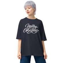 Navy / S Merry Christmas Unisex Oversized T-Shirt by Design Express