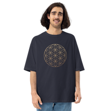 Navy / S Flower of Life Unisex Oversized T-Shirt by Design Express