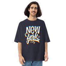 Navy / S New York City Glitch Unisex Oversized T-Shirt by Design Express