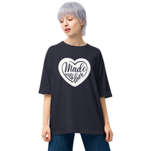 Navy / S Made With Love (Heart) Unisex Oversized T-Shirt by Design Express