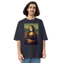 Navy / S Monalisa Mask Unisex Oversized T-Shirt by Design Express