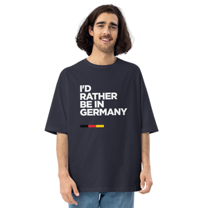 Navy / S I'd Rather Be In Germany Unisex Oversized T-Shirt by Design Express
