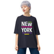 Navy / S New York Pop Front Unisex Oversized T-Shirt by Design Express