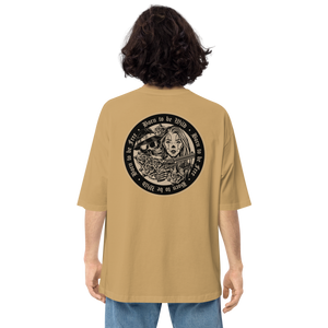 Sand Khaki / S Born to be Wild, Born to be Free Unisex Oversized T-Shirt by Design Express