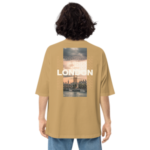 Sand Khaki / S London Back Unisex Oversized T-Shirt by Design Express