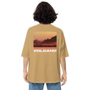 Sand Khaki / S Vulcano Back Unisex Oversized T-Shirt by Design Express