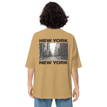 Sand Khaki / S New York Back Unisex Oversized Light T-Shirt by Design Express