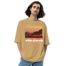 Sand Khaki / S Vulcano Front Unisex Oversized T-Shirt by Design Express