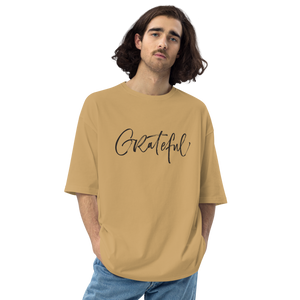 Sand Khaki / S Grateful Light Unisex Oversized T-Shirt by Design Express