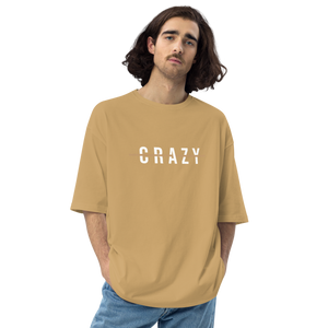 Sand Khaki / S Crazy Cross Line Unisex Oversized T-Shirt by Design Express