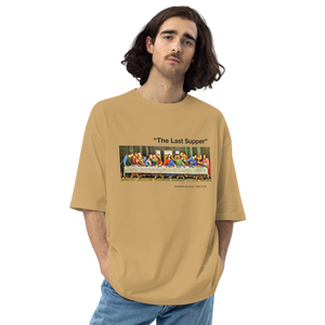 Sand Khaki / S The Last Supper Unisex Oversized Light T-Shirt by Design Express