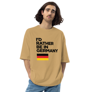 Sand Khaki / S I'd Rather Be In Germany Unisex Oversized Light T-Shirt by Design Express