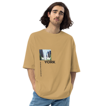 Sand Khaki / S New York Coordinates Front Unisex Oversized Light T-Shirt by Design Express