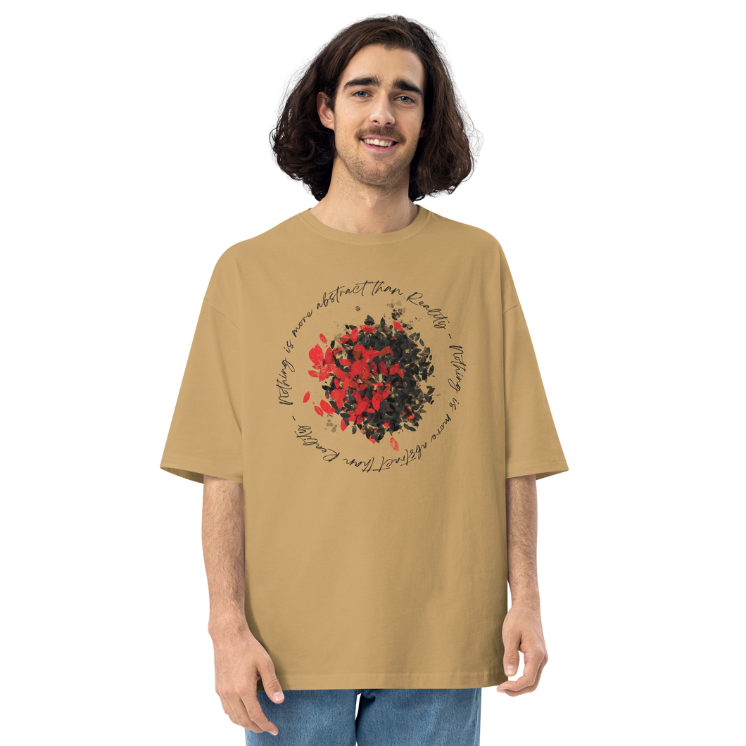 Sand Khaki / S Nothing is more abstarct than reality Circle Unisex Oversized T-Shirt by Design Express