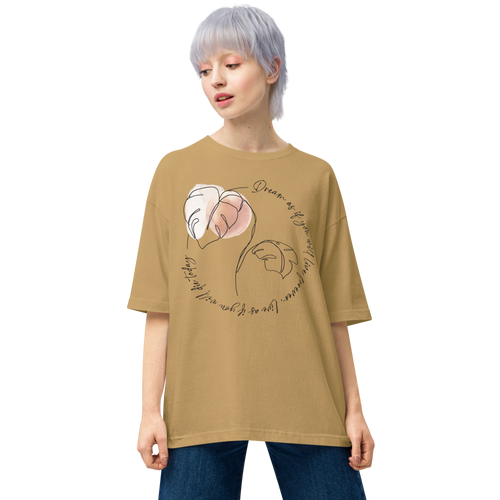 Sand Khaki / S Dream as if you will live forever Unisex Oversized T-Shirt by Design Express