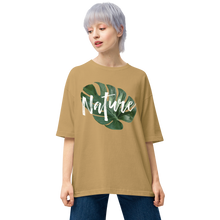 Sand Khaki / S Nature Montserrat Leaf Unisex Oversized T-Shirt by Design Express