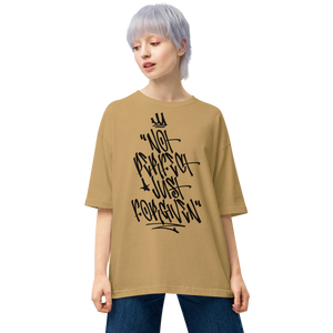 Sand Khaki / S Not Perfect Just Forgiven Unisex Oversized Light T-Shirt by Design Express