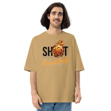 Sand Khaki / S Shoot Streetball Front Unisex Oversized Light T-Shirt by Design Express