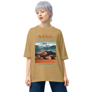 Sand Khaki / S Great Sand Dunes Front Unisex Oversized T-Shirt by Design Express