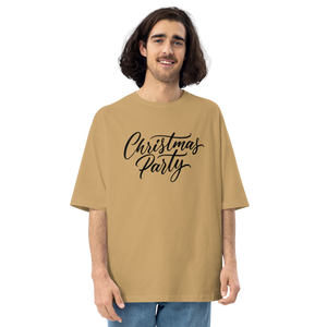 Sand Khaki / S Christmas Party Unisex Oversized Light T-Shirt by Design Express