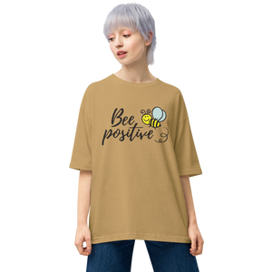 Sand Khaki / S Bee Positive Unisex Oversized Light T-Shirt by Design Express