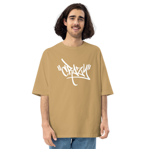 Sand Khaki / S Crazy Graffiti Unisex Oversized T-Shirt by Design Express