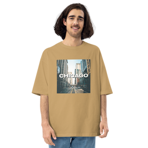 Sand Khaki / S Chicago Unisex Oversized T-Shirt by Design Express