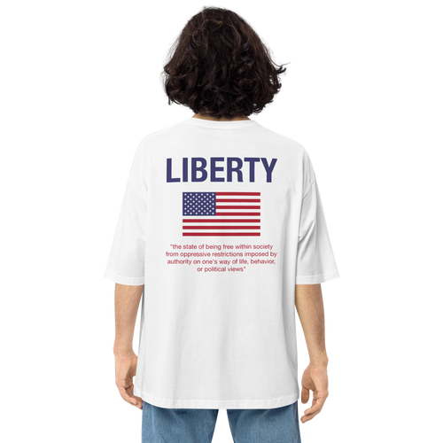 Liberty Unisex Oversized White T-Shirt by Design Express