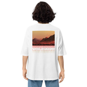 White / S Vulcano Back Unisex Oversized T-Shirt by Design Express