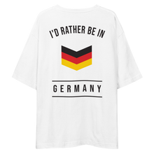 I'd Rather Be In Germany "Chevron" Unisex Oversized White T-Shirt by Design Express
