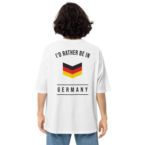 S I'd Rather Be In Germany "Chevron" Unisex Oversized White T-Shirt by Design Express