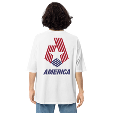 S America "Star Stripes" Back Unisex Oversized White T-Shirt by Design Express