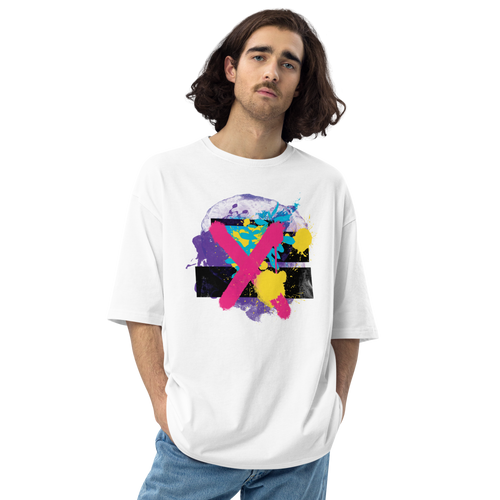 White / S Abstract Series 01 Unisex Oversized T-Shirt by Design Express