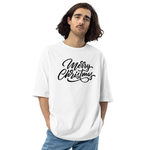 White / S Merry Christmas Unisex Oversized Light T-Shirt by Design Express