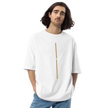 White / S Crazy Cross Line Vertical Front Unisex Oversized T-Shirt by Design Express