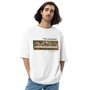 White / S The Last Supper Unisex Oversized Light T-Shirt by Design Express