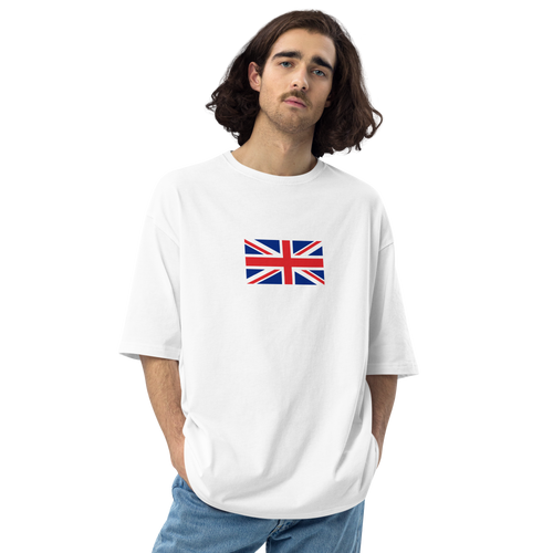 I'd Rather Be In Britain Unisex Oversized White T-Shirt by Design Express