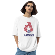 S America Star Stripe Unisex Oversized White T-Shirt by Design Express