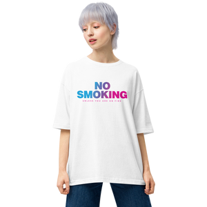 White / S No Smoking Unisex Oversized T-Shirt by Design Express