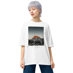 White / S Nature Yosemite Front Unisex Oversized T-Shirt by Design Express