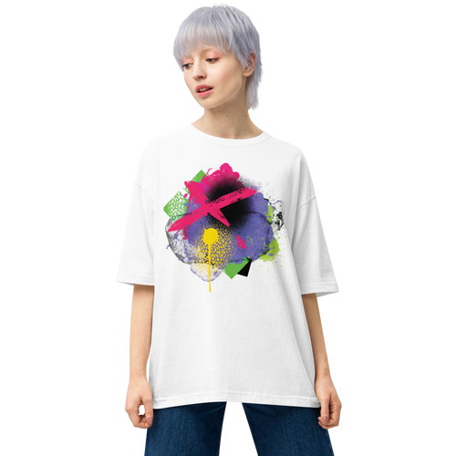 White / S Abstract Series 05 Unisex Oversized T-Shirt by Design Express