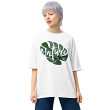 White / S Nature Montserrat Leaf Unisex Oversized T-Shirt by Design Express