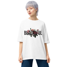 White / S Beautiful Flower Unisex Oversized Light T-Shirt by Design Express