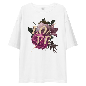 Love Flower Front Unisex Oversized T-Shirt by Design Express