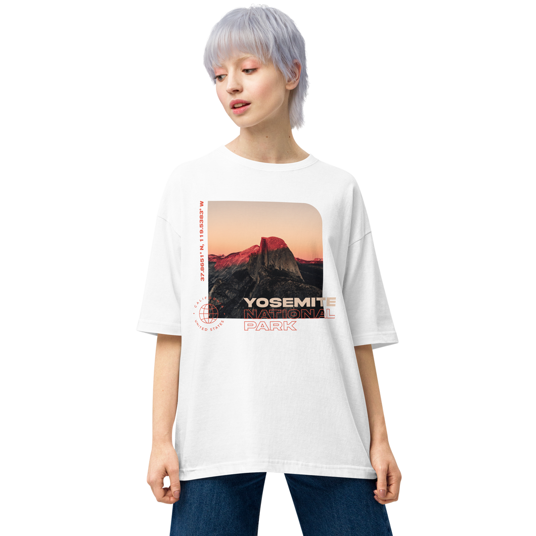 S Yosemite National Park Front Unisex Oversized White T-Shirt by Design Express