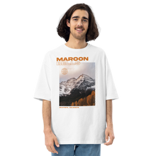 White / S Maroon Bells, Colorado Front Unisex Oversized T-Shirt by Design Express