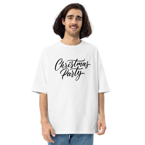 White / S Christmas Party Unisex Oversized Light T-Shirt by Design Express